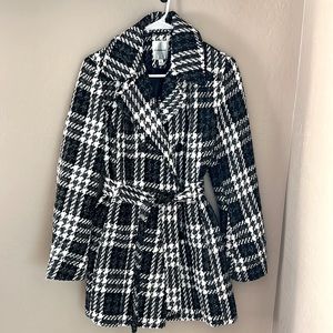 Black and White plaid peacoat